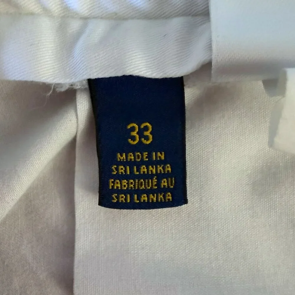 Polo Ralph Lauren Chino Short White Men's 33 Stretch Classic-Fit Preppy Vacation